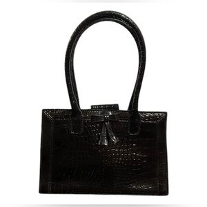 Vintage Liz Claiborne Croc Embossed Faux Leather Handbag🖤